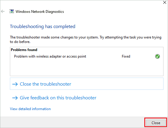 Close Windows Network Diagnostics for err_connection_reset error