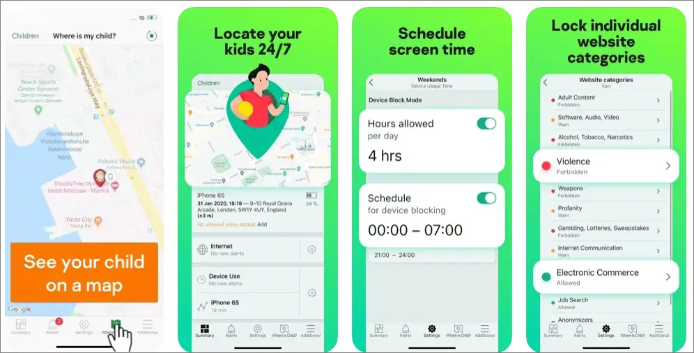 Kaspersky Safe Kids with GPS free parental control app for iphone