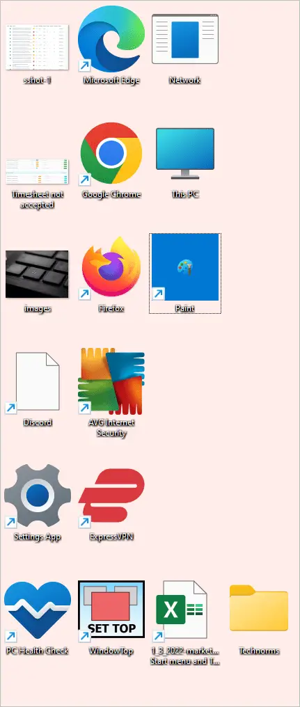 Large icons on desktop