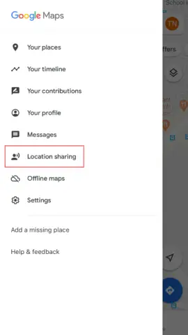 Location Sharing is enabled