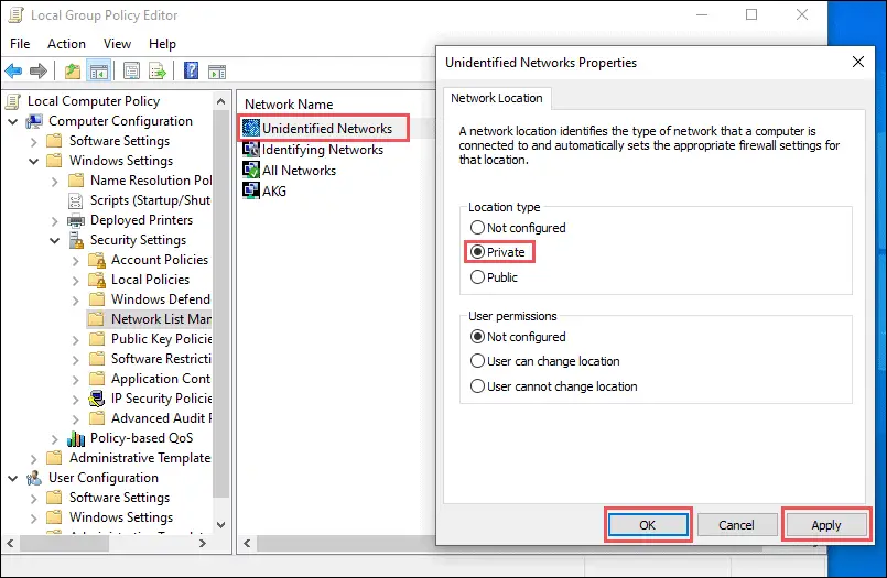 change network from public to private windows 10