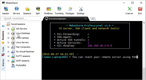 MobaXterm windows terminal emulator