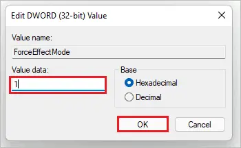 Modify ForceEffectMode