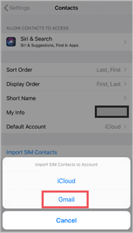Move contacts from sim to gmail