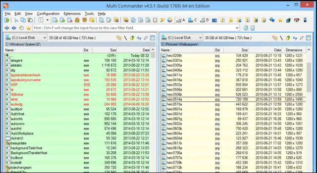 Multi commander windows file manager