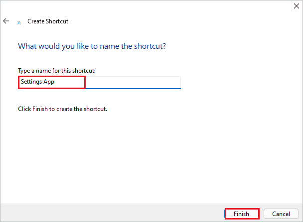 Name the Settings shortcut as per your wish