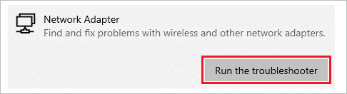 Network Adapter troubleshooter