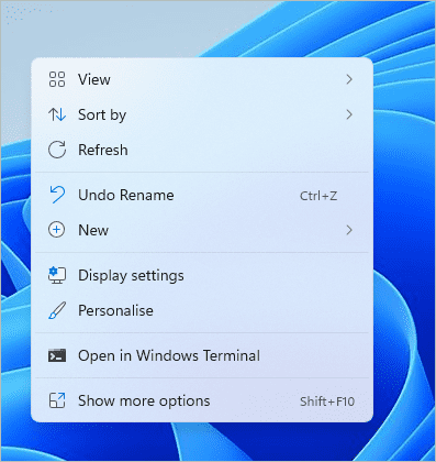 Windows 11 context menu
