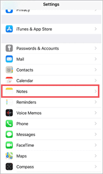 Notes App Settings