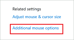 Open Mouse properties