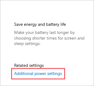  Open Additional power settings