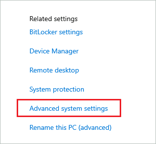 Open Advanced system settings