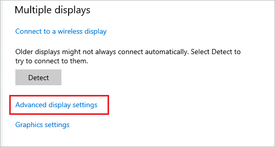 Open Advanced display settings