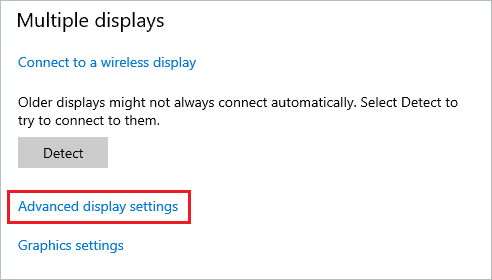 Open Advanced display settings