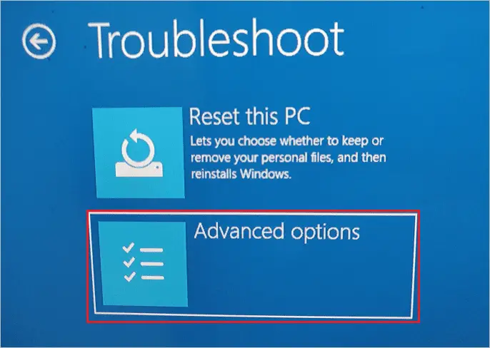 Choose Advanced options