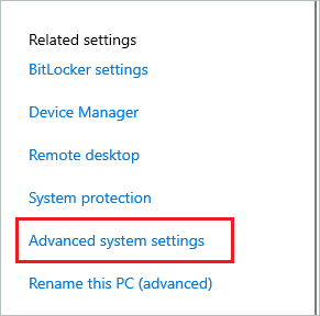 Open Advanced system settings