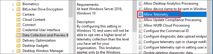 Double-click on Allow Telemetry