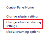 Click Change advanced sharing settings for how to map a network drive