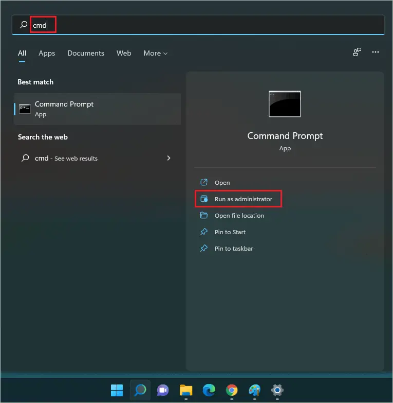 Run the Command Prompt as administrator