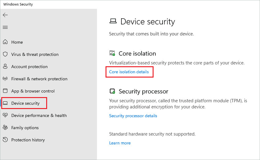 Open Core isolation details