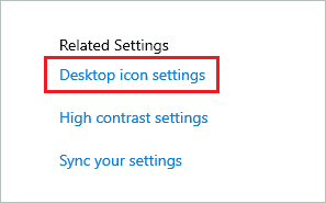 Click on Desktop icon settings