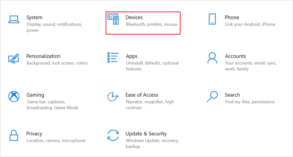 Open Devices to connect airpods to windows 10
