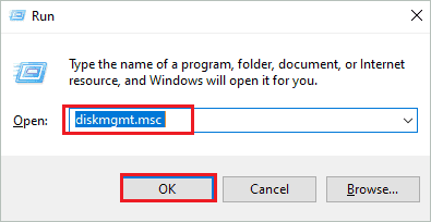 Open Disk Management to fix the file or directory is corrupted and unreadable