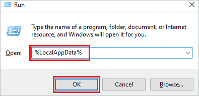 Open AppData\Local folder