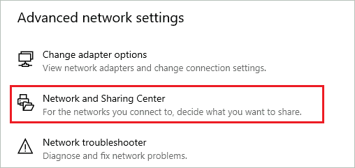 Open Network and Sharing Center