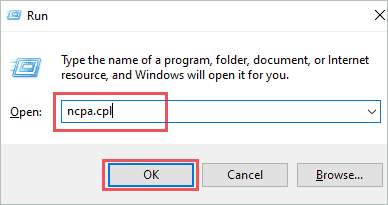 Open Network connection through Run