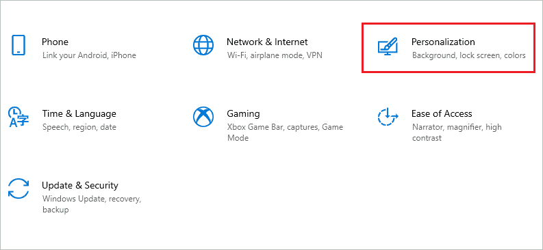 Open Personalization section