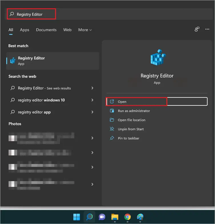 Open Registry Editor
