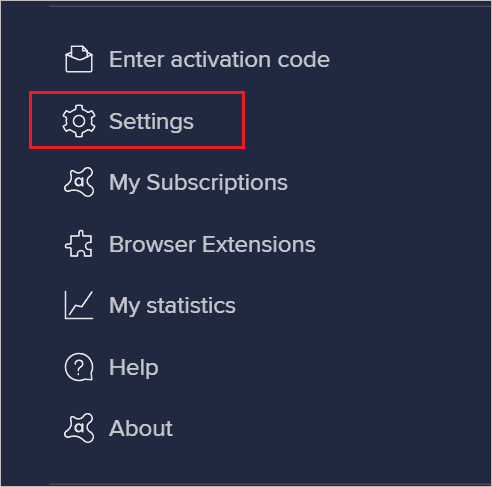 Click on Settings