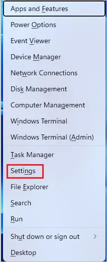  Open Settings