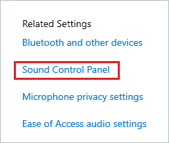 Open Sound Control Panel