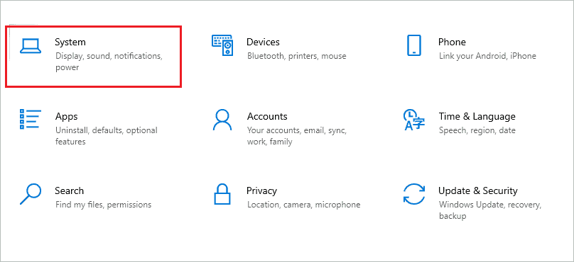 Open System settings