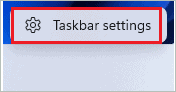 Open Taskbar settings