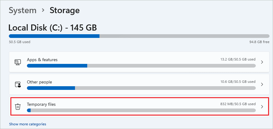 Open Temporary files