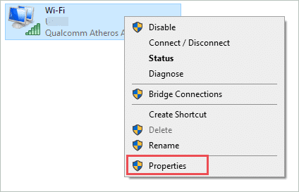 Open WiFi Properties