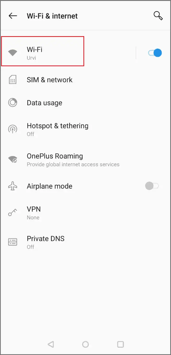 Open Wi-Fi settings to renew ip address