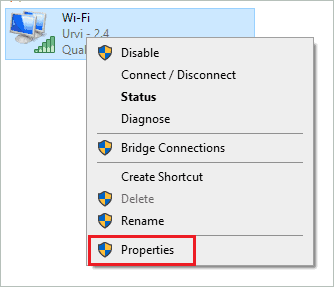 Open network properties