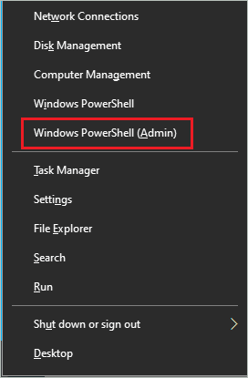 Open Windows PowerShell with administrator privileges