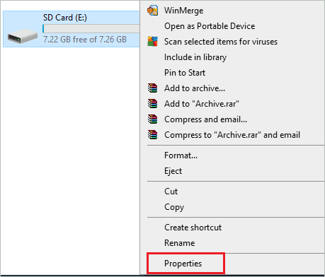 Open hard drive Properties