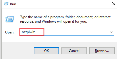 Open netplwiz for how to delete administrator account in Windows 10 