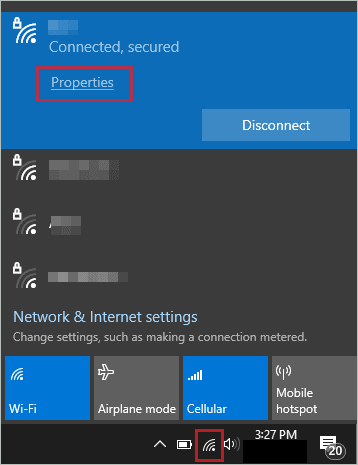 Open network properties 1