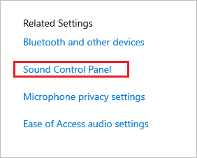 Open Sound Control Panel