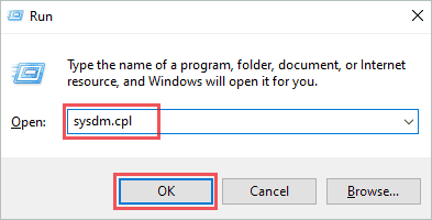 Open sysdm through Run