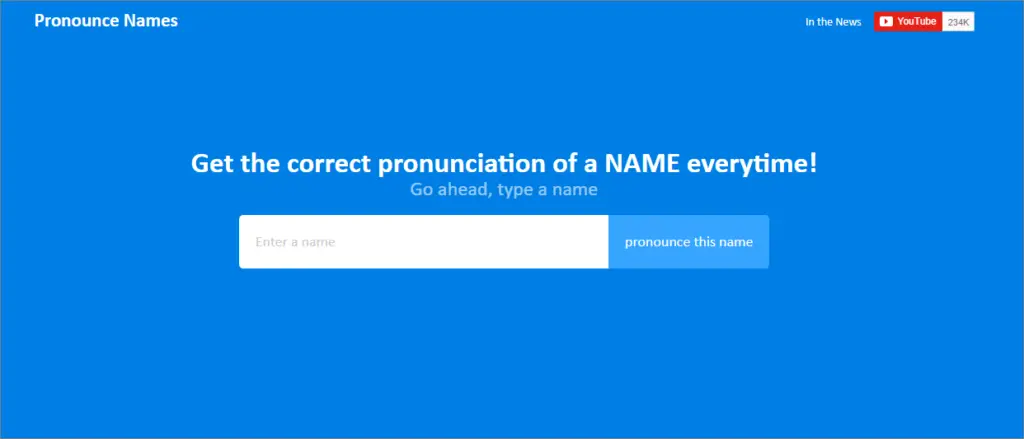 Pronounce Names website