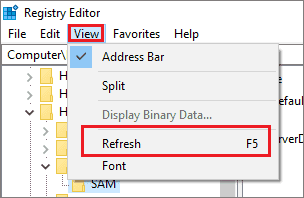 Refresh Registry Editor