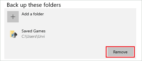Exclude specific folder from the backup